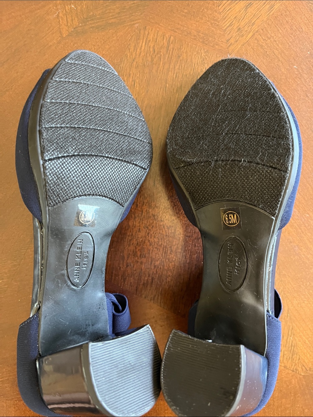 Anne Klein Navy Open-Toe Ankle Strap Heels - Picture 4 of 4